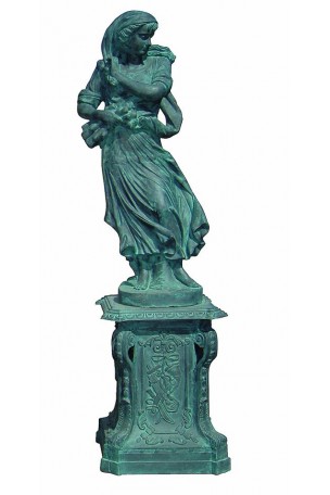 Statue en fonte 4 saisons Bronze-Bleuté
