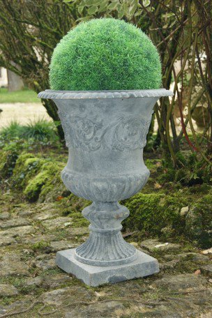 Vase Médicis en fonte Gris